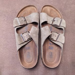 Birkenstock Suede Women's Sandals, Size 37 Narrow (Tan)